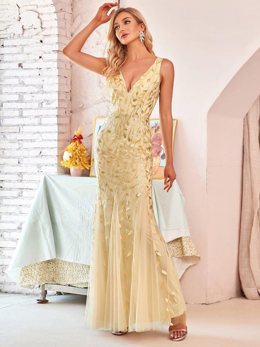 ever ORIEL|Women's Double V-Neck Fishtail Sequins Wedding Guest Dress - Image 57