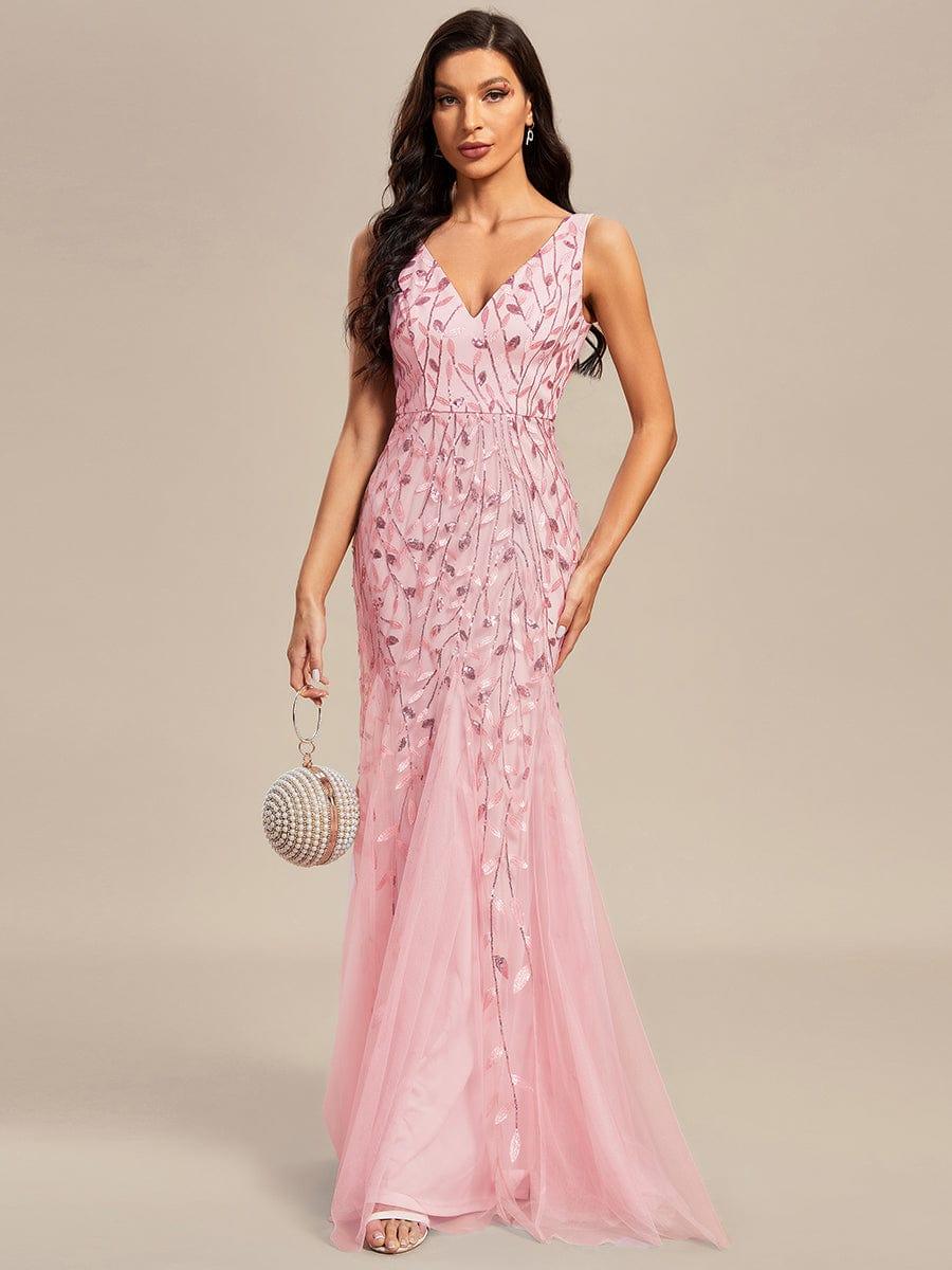 ever ORIEL|Women's Double V-Neck Fishtail Sequins Wedding Guest Dress - Image 60