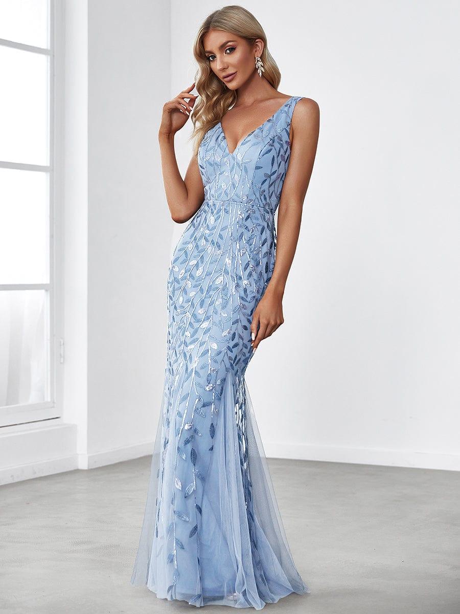ever ORIEL|Women's Double V-Neck Fishtail Sequins Wedding Guest Dress - Image 73