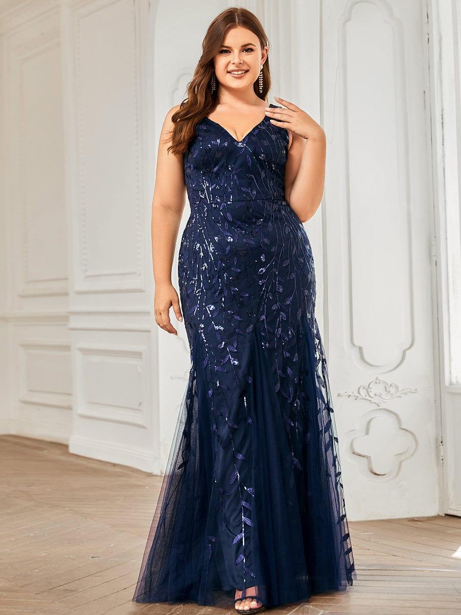 ever ORIEL|Women's Double V-Neck Fishtail Sequins Evening Dress - Image 12