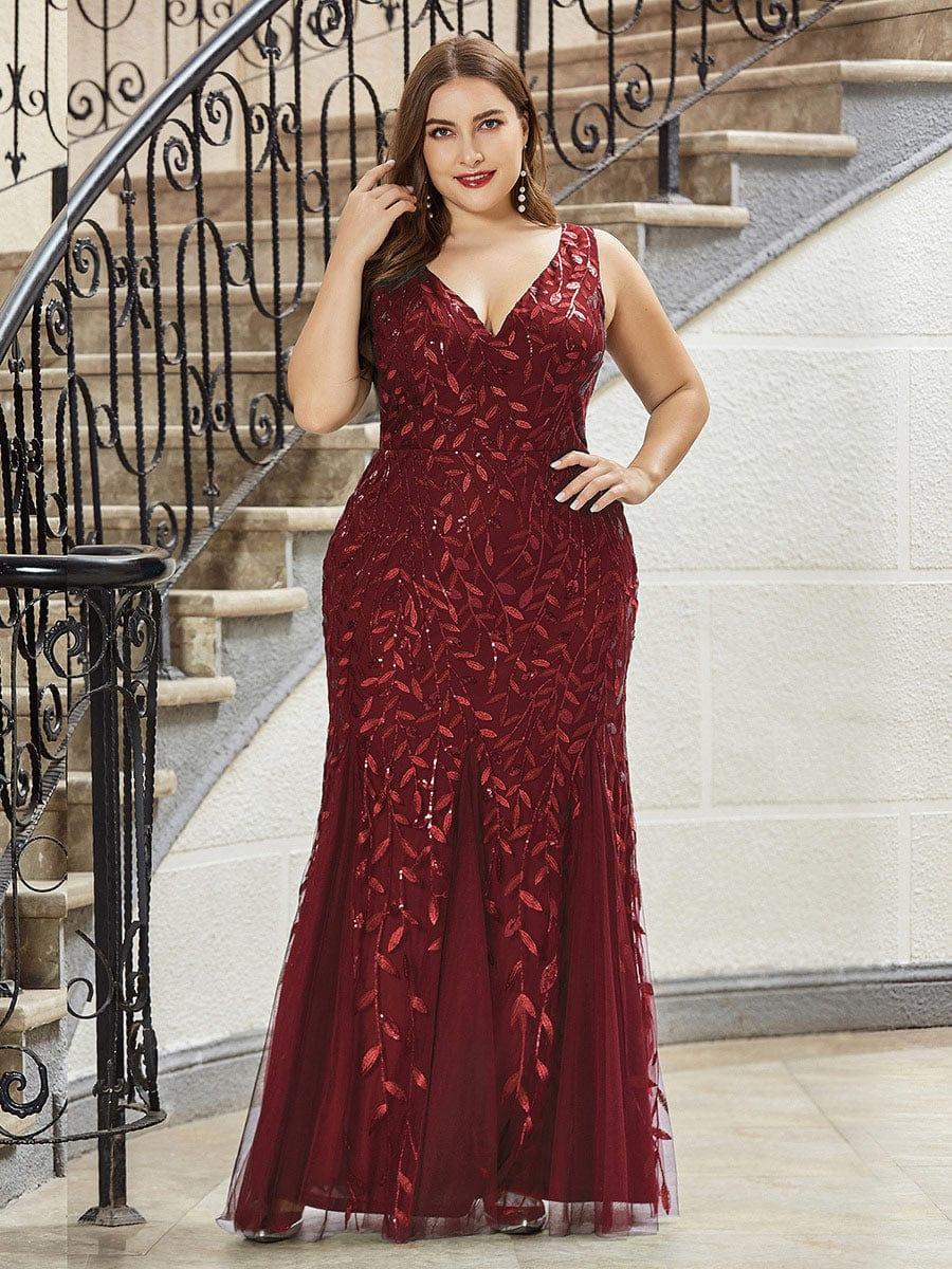 ever ORIEL|Women's Double V-Neck Fishtail Sequins Evening Dress - Image 35