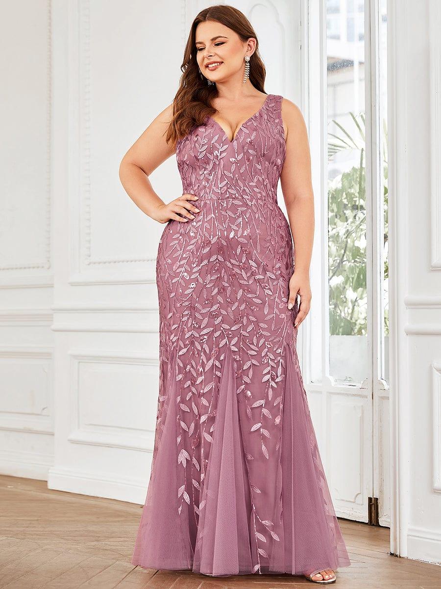 ever ORIEL|Women's Double V-Neck Fishtail Sequins Evening Dress - Image 43