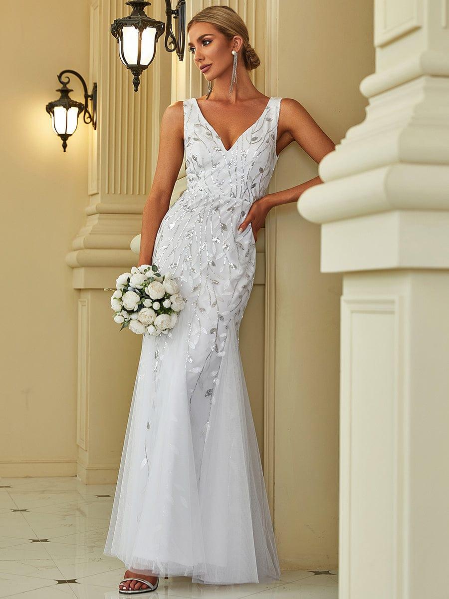 ever ORIEL|Women's Double V-Neck Fishtail Sequins Evening Dress - Image 51