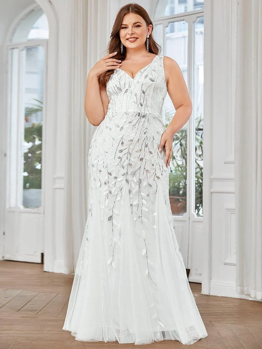 ever ORIEL|Women's Double V-Neck Fishtail Sequins Evening Dress - Image 53