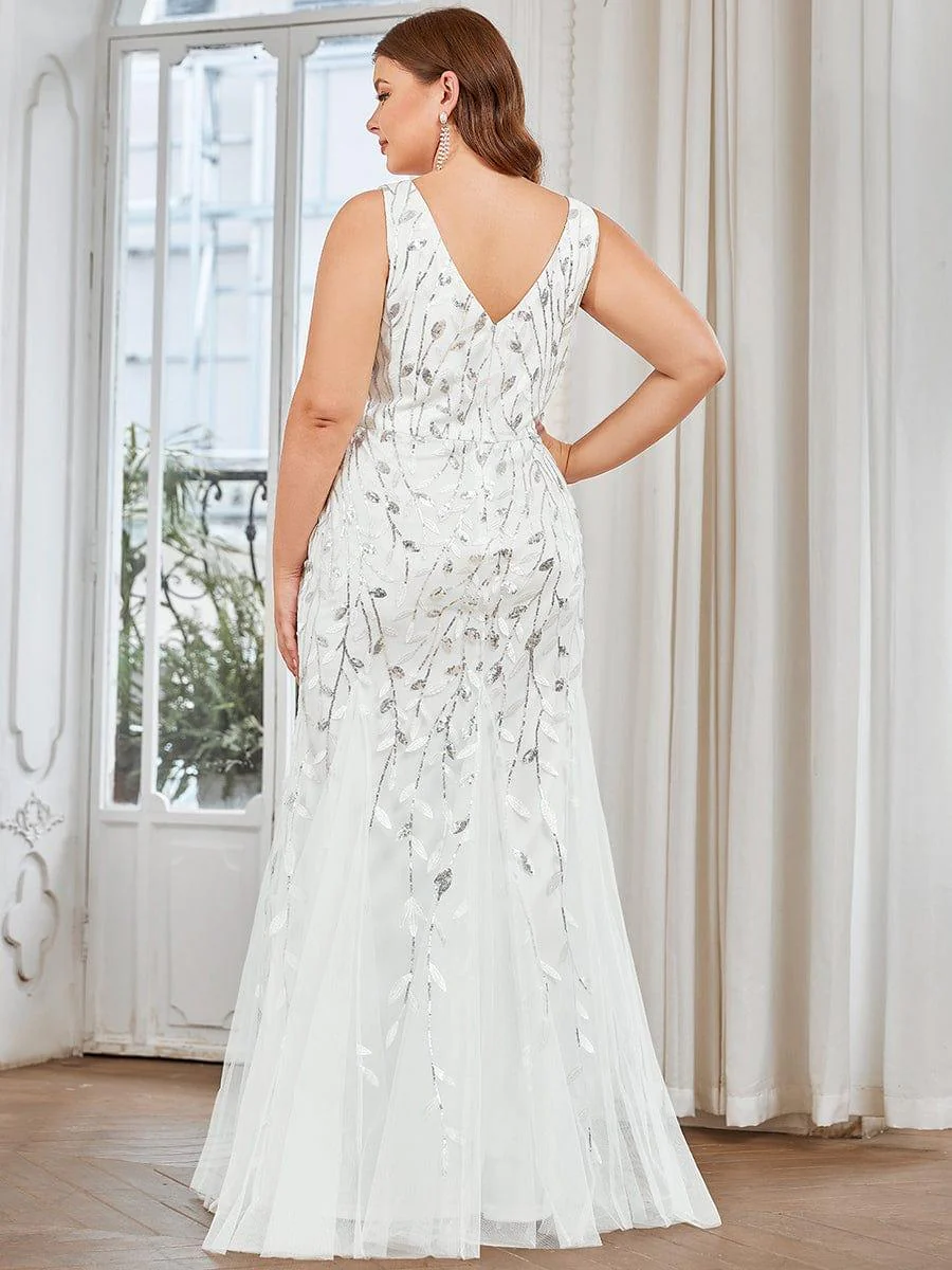 ever ORIEL|Women's Double V-Neck Fishtail Sequins Evening Dress - Image 54