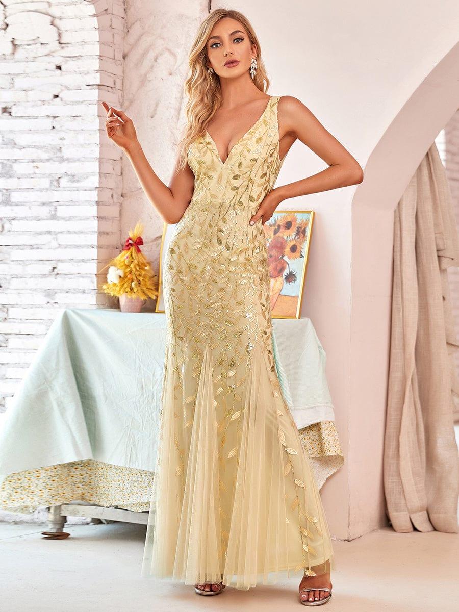 ever ORIEL|Women's Double V-Neck Fishtail Sequins Evening Dress - Image 57