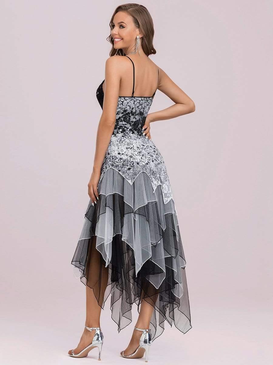 Women's Sexy V Neck Irregular Hem Cocktail Prom Dresses(Final Sale) - Image 16