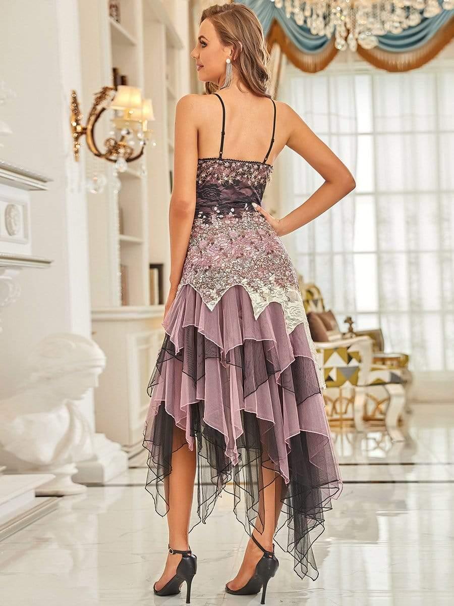 Women's Sexy V Neck Irregular Hem Cocktail Prom Dresses(Final Sale) - Image 9